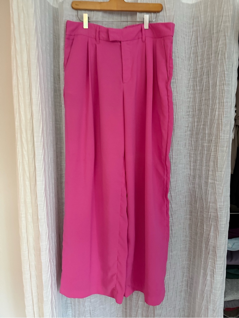 a new day Hot Pink Maxi Pants with Pleated Front